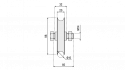 Kladka, profil U 16 mm, 1 ložisko