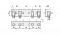 Konzole horního vedení pro teleskopický systém, 4 x rolny ø 30 mm