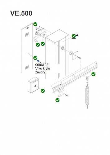 Víko krytu pro závory VE.500
