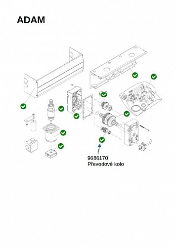 Převodové kolo pro motory ADAM/PR.45E/PR.45EL/ZED.RIE