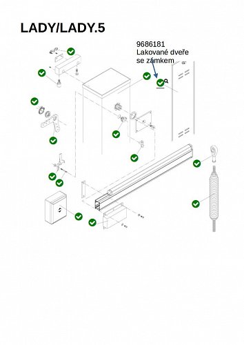 Lakované dveře se zámkem pro závoru LADY/5