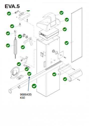 Klíč pro závory EVA.5 - doprodej