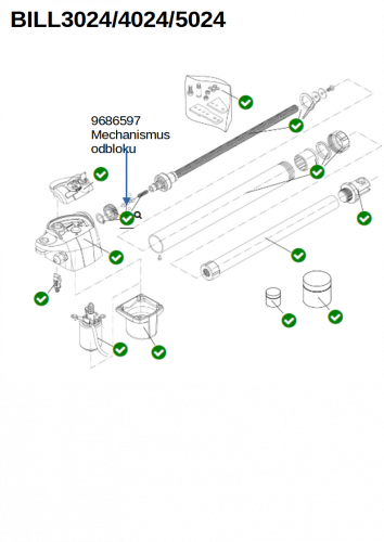 Mechanismus odbloku pro motory BILL3024/4024/5024