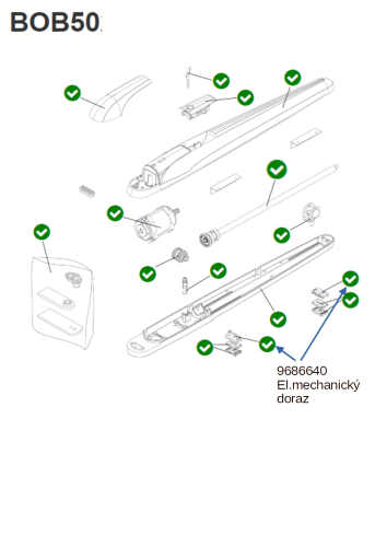 Elektrický mechanický doraz pro motory BOB50