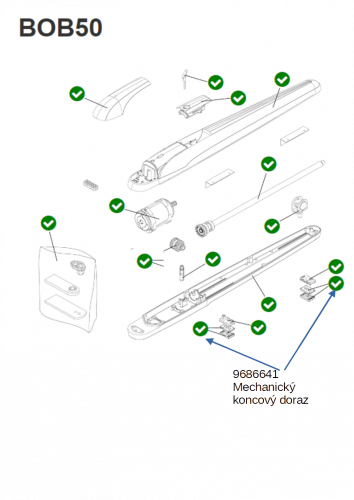Mechanický koncový doraz pro motory BOB50