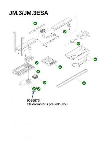 Elektromotor s převodovkou pro motory JM.3