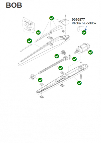 Klička na odblok pro motory BOB21/30