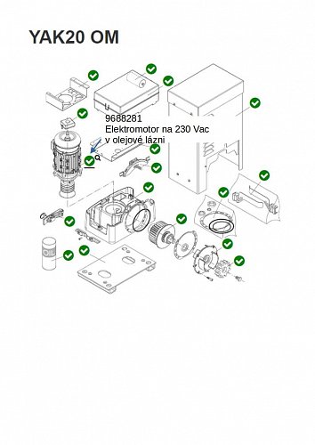 Elektromotor na 230 Vac 50-60 Hz pro motory YAK20OM v olejové lázni