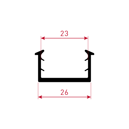 Těsnění pro sklo 22 mm, 1 m.