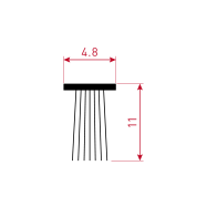 Rámový kartáč pro posuvné dveře 4,8x11mm